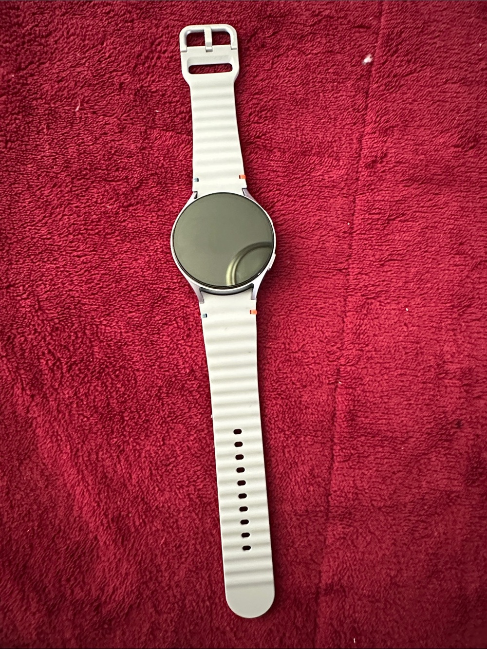 Samsung White Round Smartwatch with Silicone Strap